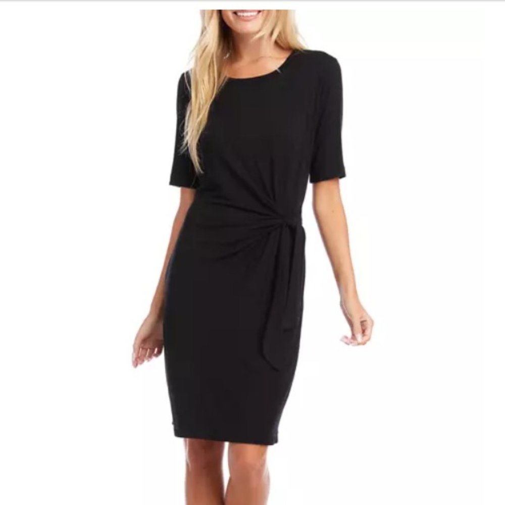 Karen Kane Short Sleeve Tie Front Dress - Black - Like New